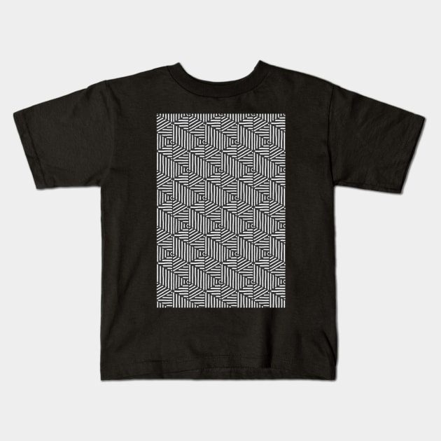 Geo Triangles - Slate and White Kids T-Shirt by Blue-Banana